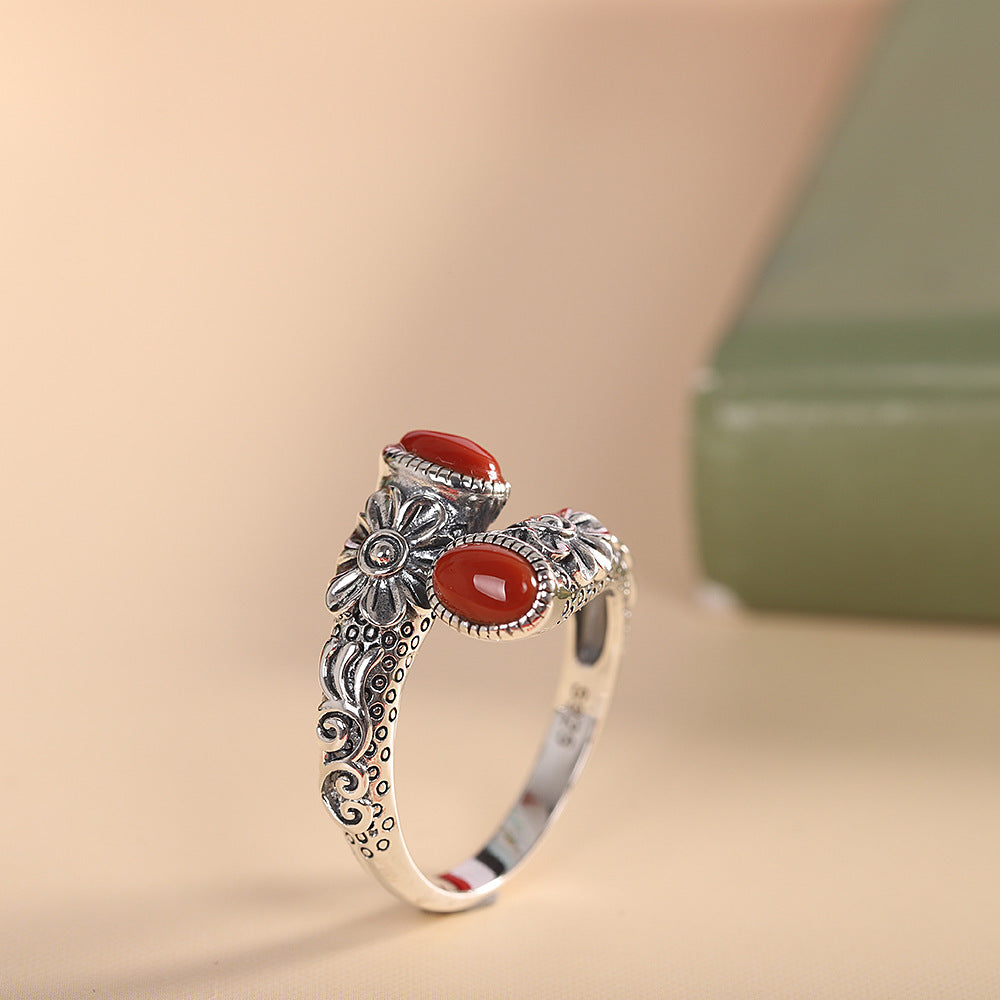 Retro-Ring mit Südlichem Roten Achat